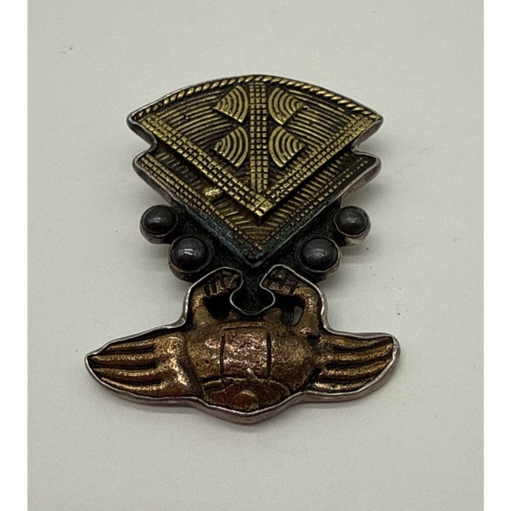 Amy Kahn Russell Crab Brooch Pendant Sterling Silver Cancer Astrological Patina